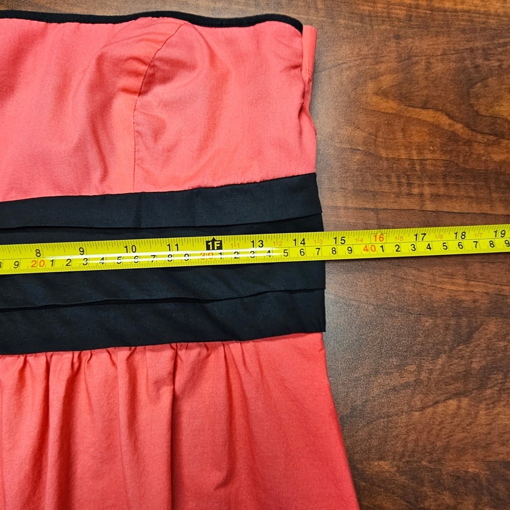 Speechless 13 Strapless Coral Dress Black Graphic Floral Print Coquette Prom - Picture 4 of 13